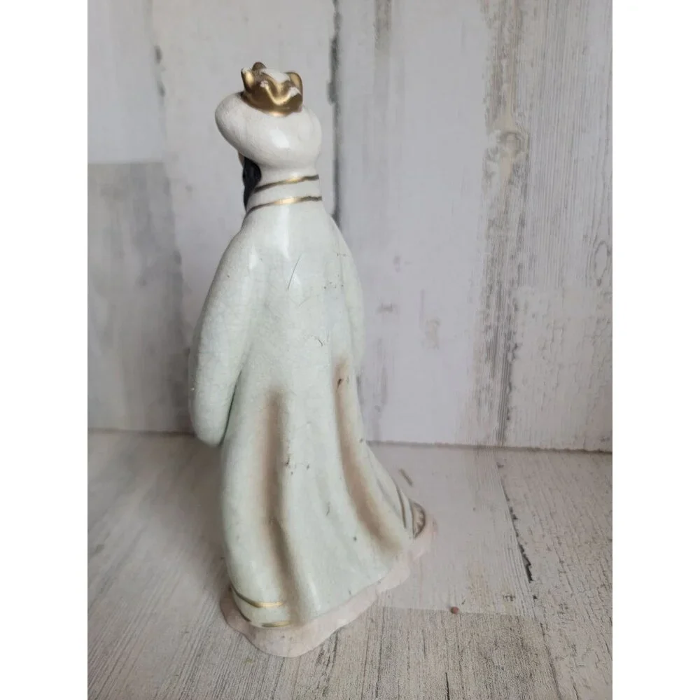 Vintage 3 king‎ gift rustic ceramic figure xmas religious